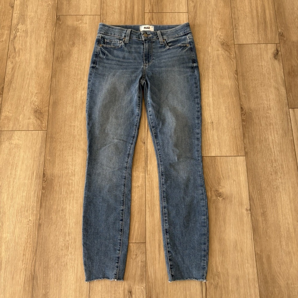 Paige Verdugo Ankle Denim Jeans Women's 27 Blue Cotton Stretch 5-Pockets Zip-Fly